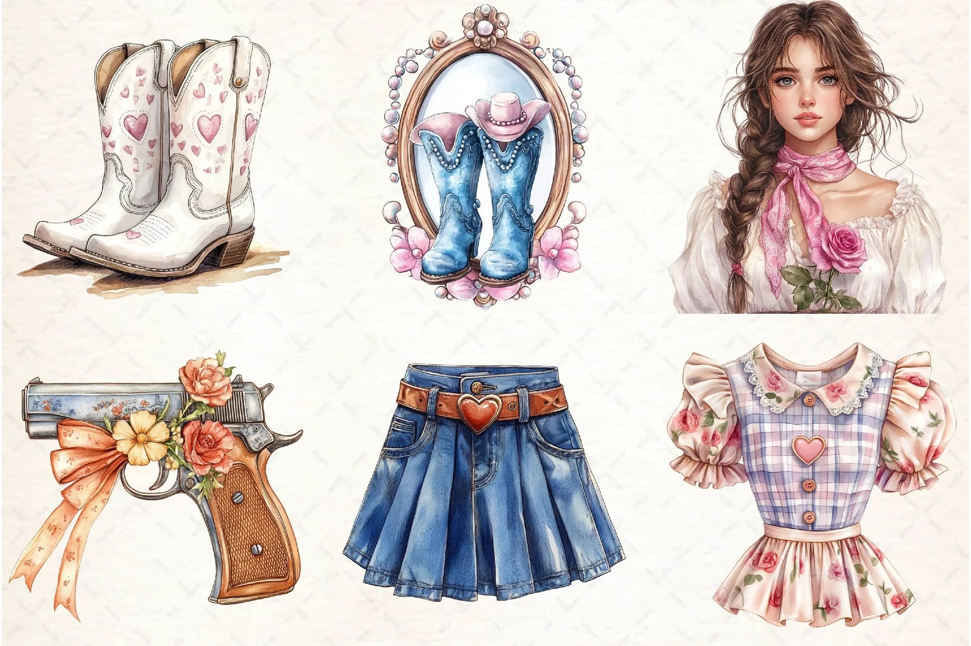 Cowgirl Party Clipart Bundle 4 - CraftNest - Digital Crafting and Art