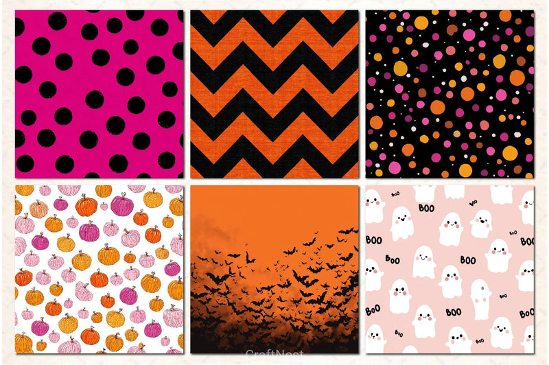 Cute Halloween Digital Paper Pack 3 - CraftNest - Digital Crafting and Art