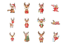 Quirky Funny Christmas Reindeer Clipart Bundle - CraftNest - Digital Crafting and Art