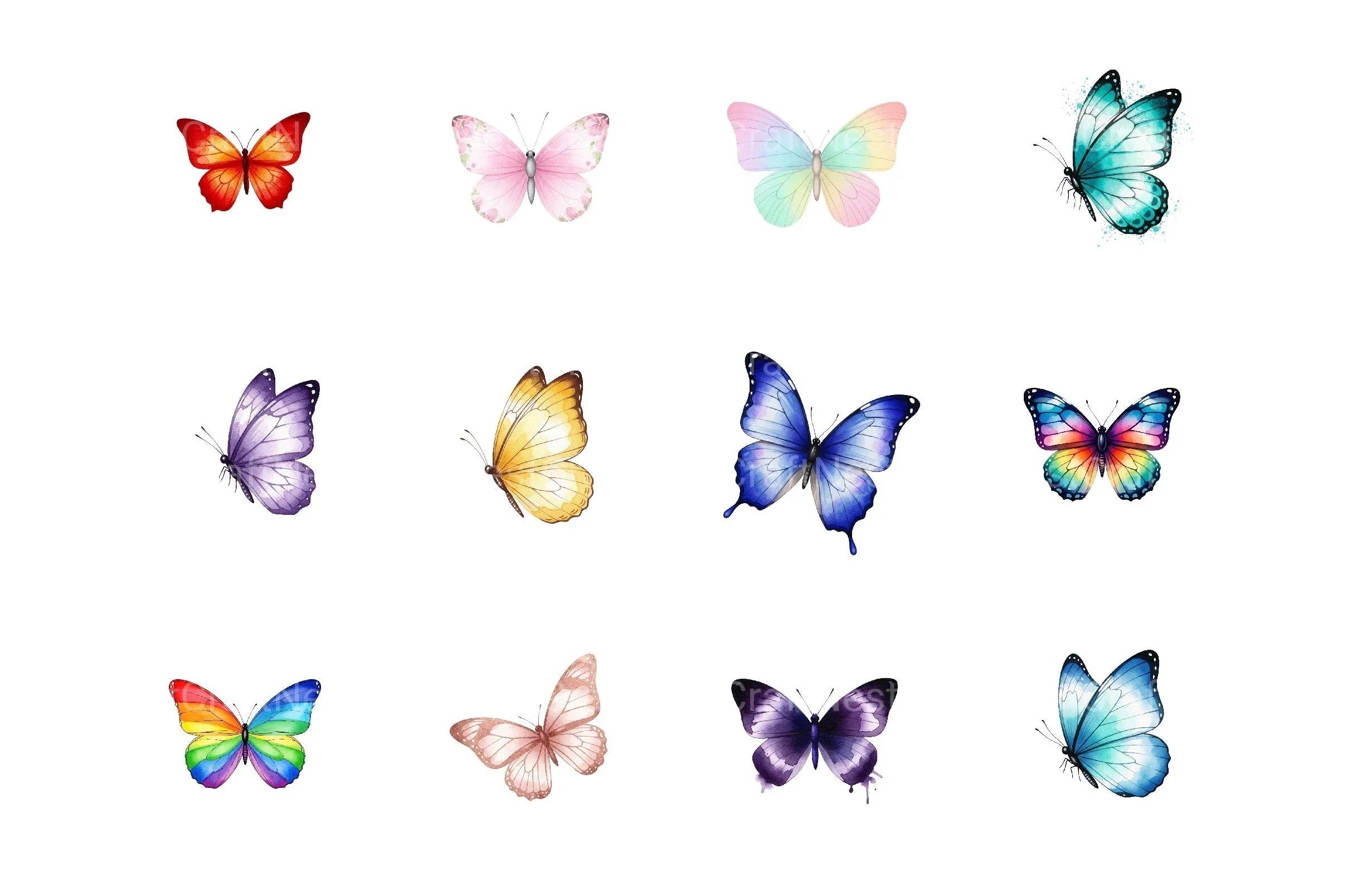 Butterfly Clipart Bundle 36 - CraftNest - Digital Crafting and Art