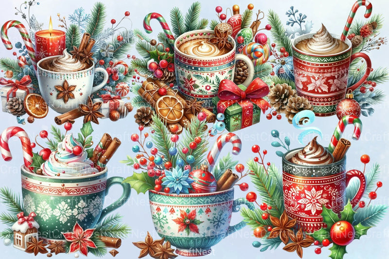 Christmas Hot Cocoa Clipart Bundle - CraftNest - Digital Crafting and Art