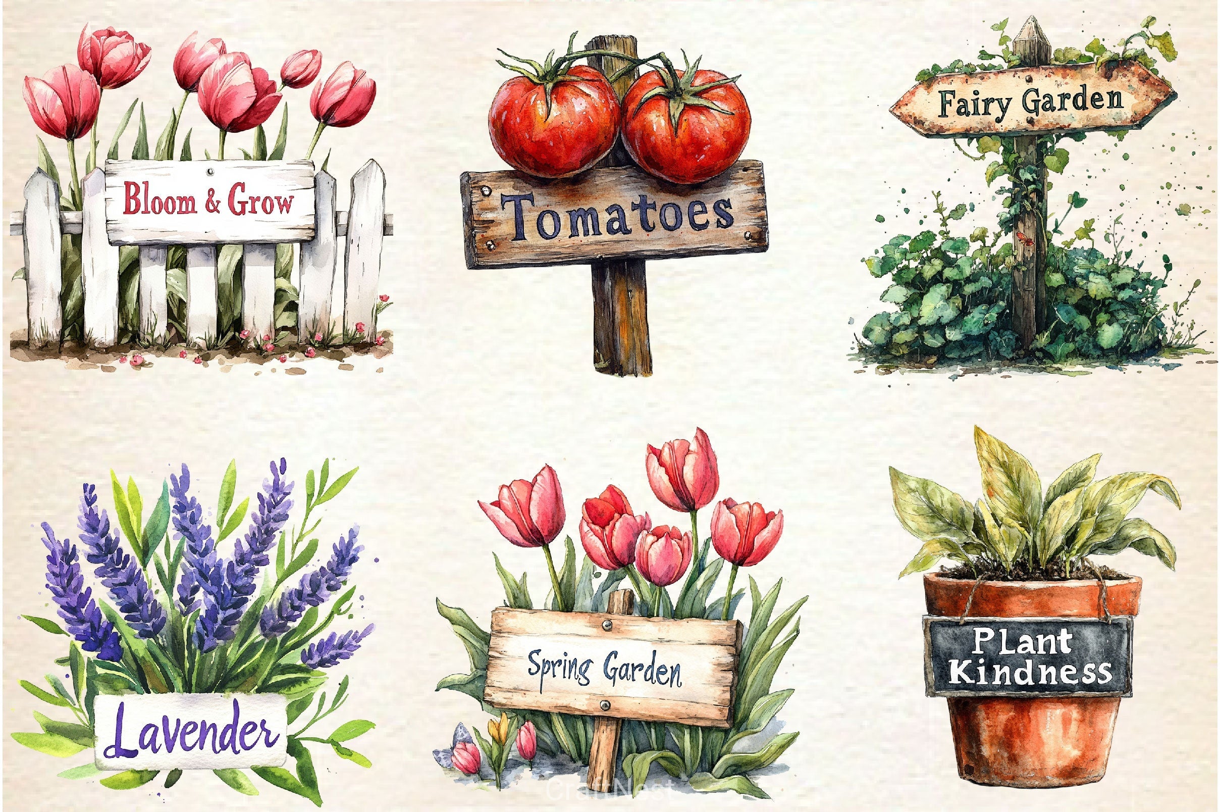 Garden Sign Clipart Bundle