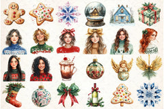 Retro 50s Christmas Clipart Bundle - CraftNest - Digital Crafting and Art