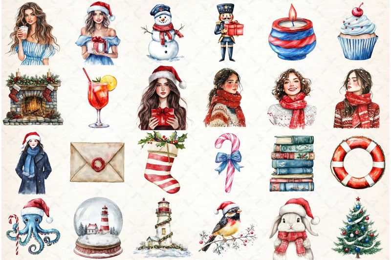 Merry Maritime Christmas Clipart Bundle - CraftNest - Digital Crafting and Art