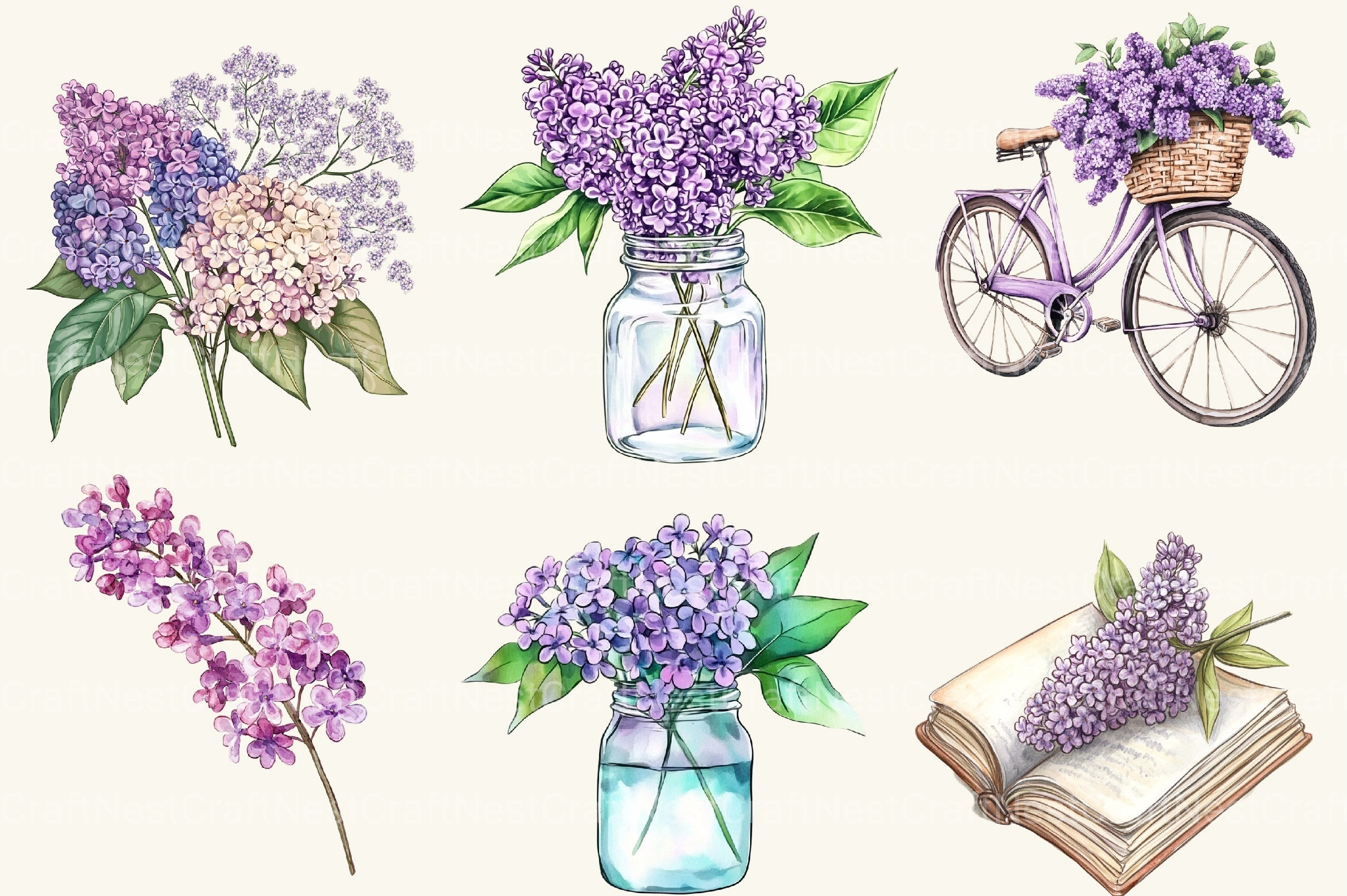 Lilac Clipart Bundle