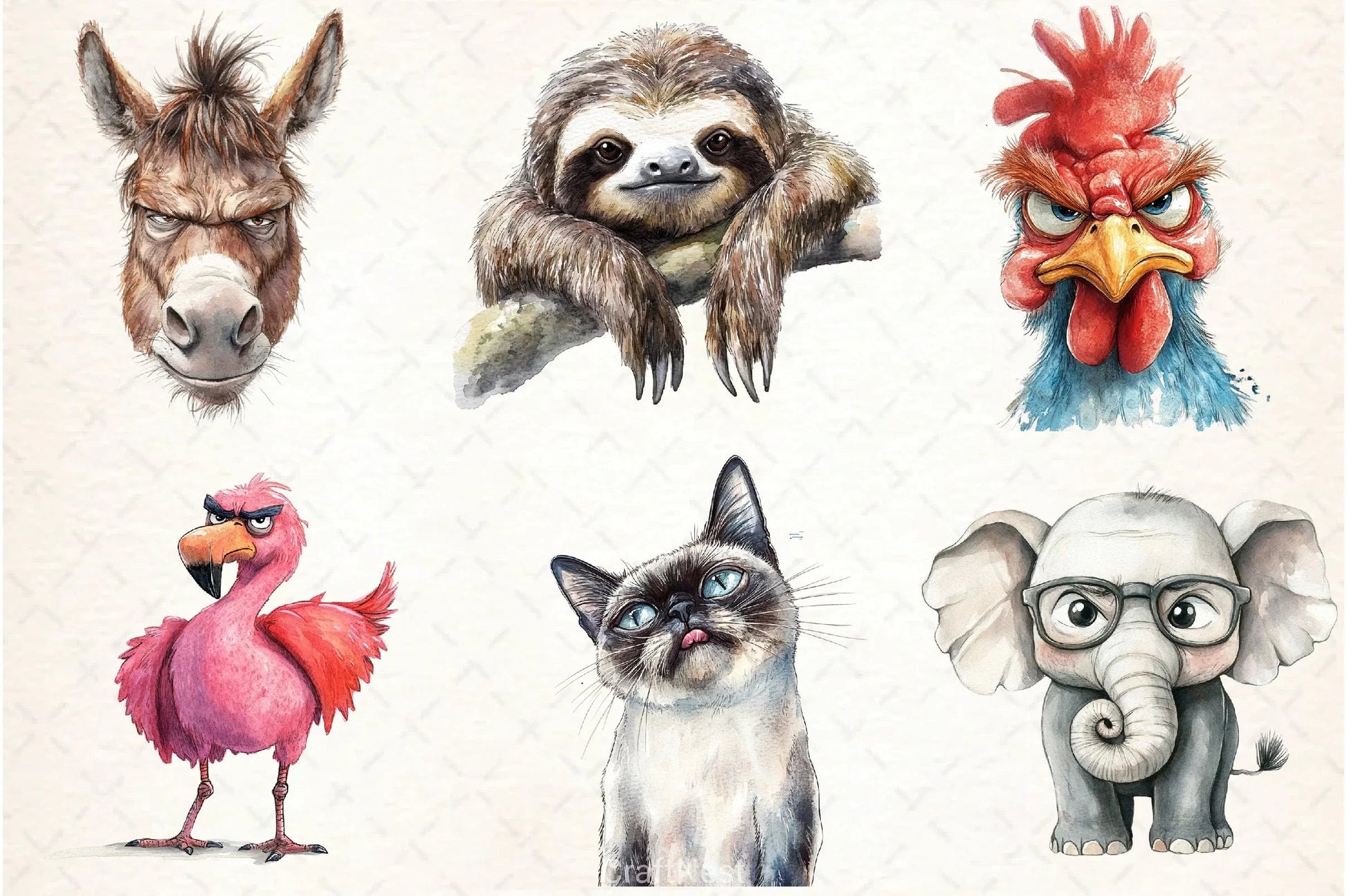 Grumpy Animals Clipart Bundle 4 - CraftNest - Digital Crafting and Art