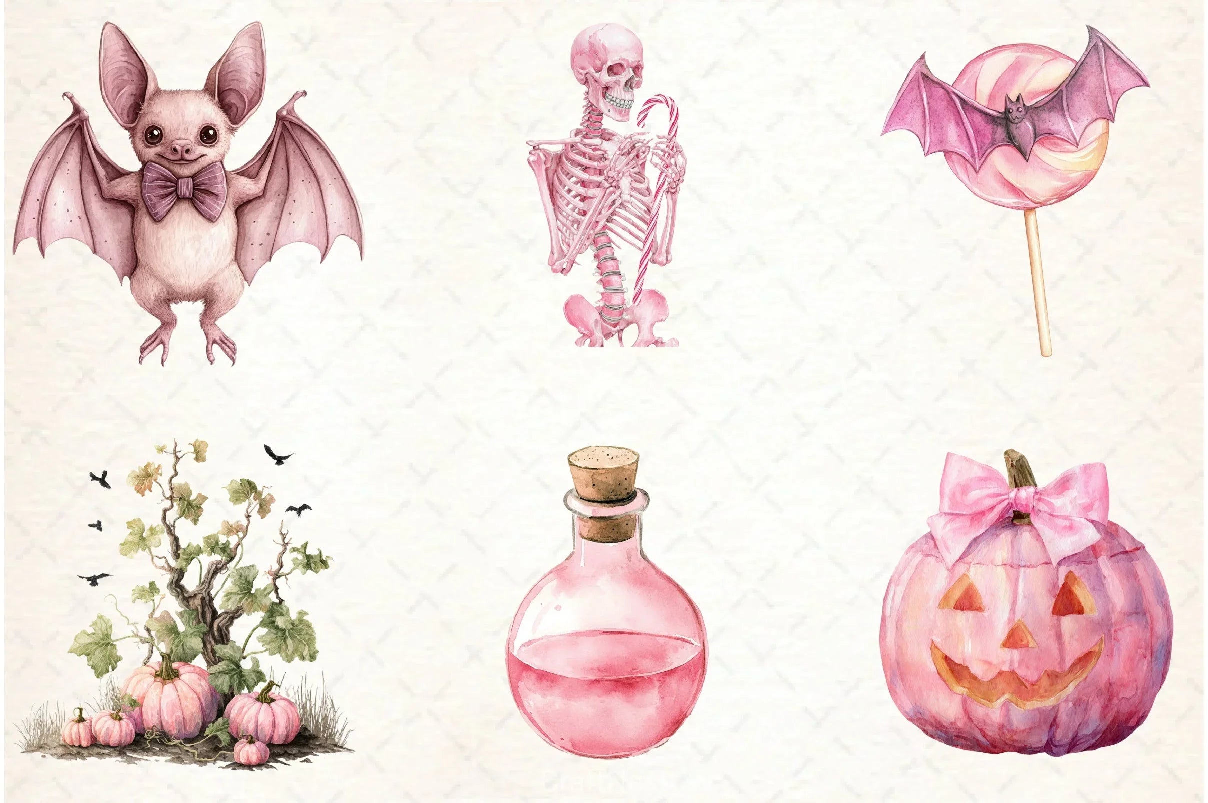 Pastel Pink Halloween Clipart Bundle - CraftNest - Digital Crafting and Art