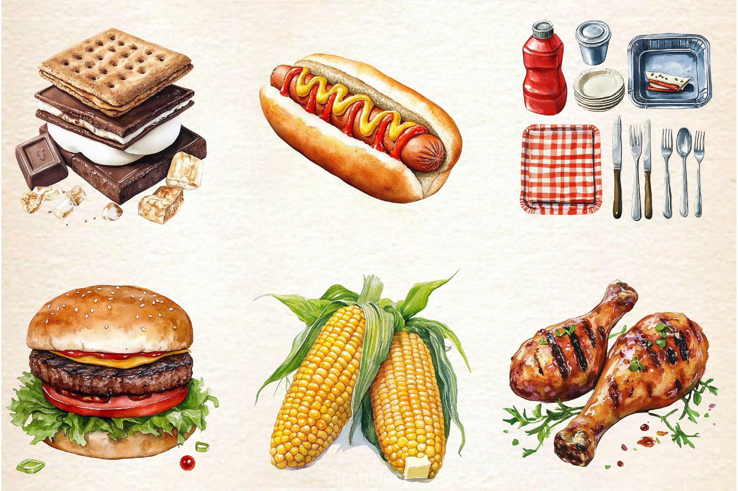 Summer Barbecue Day Clipart Bundle 2