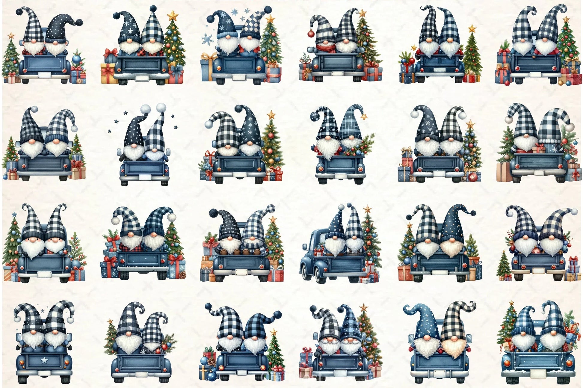 Christmas Gnome & Truck Clipart Bundle 2 - CraftNest - Digital Crafting and Art