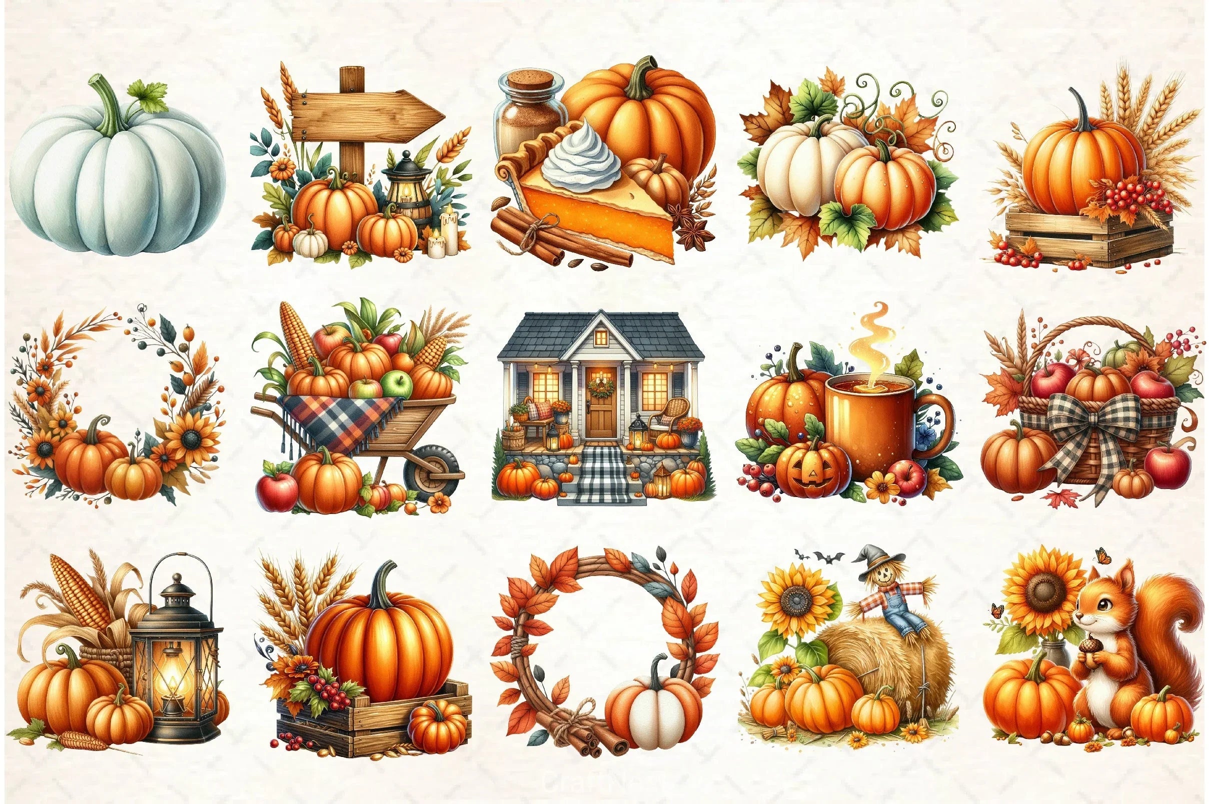 Fall Aesthetic Clipart Bundle - CraftNest - Digital Crafting and Art