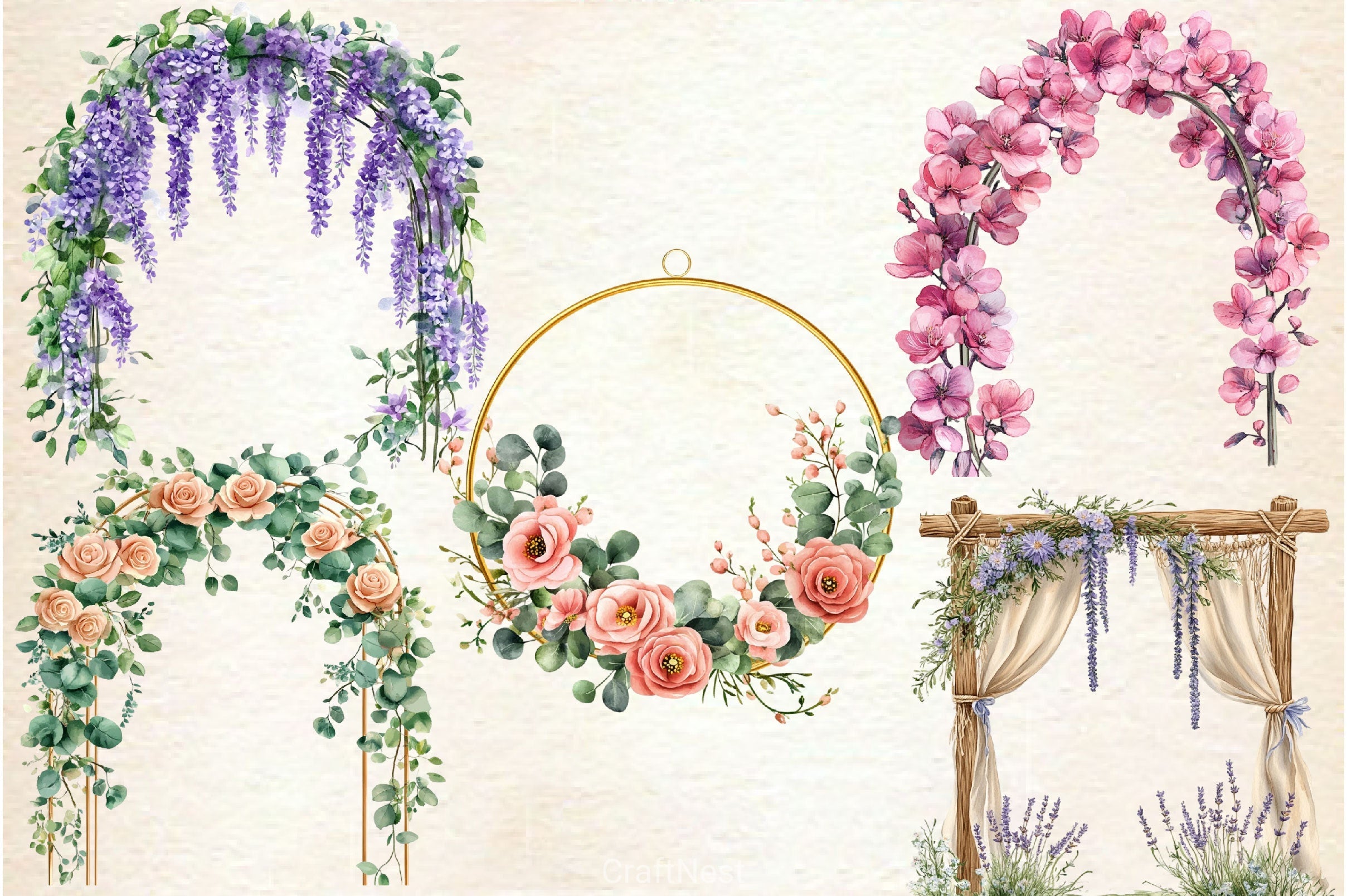 Spring Arches Clipart Bundle 2