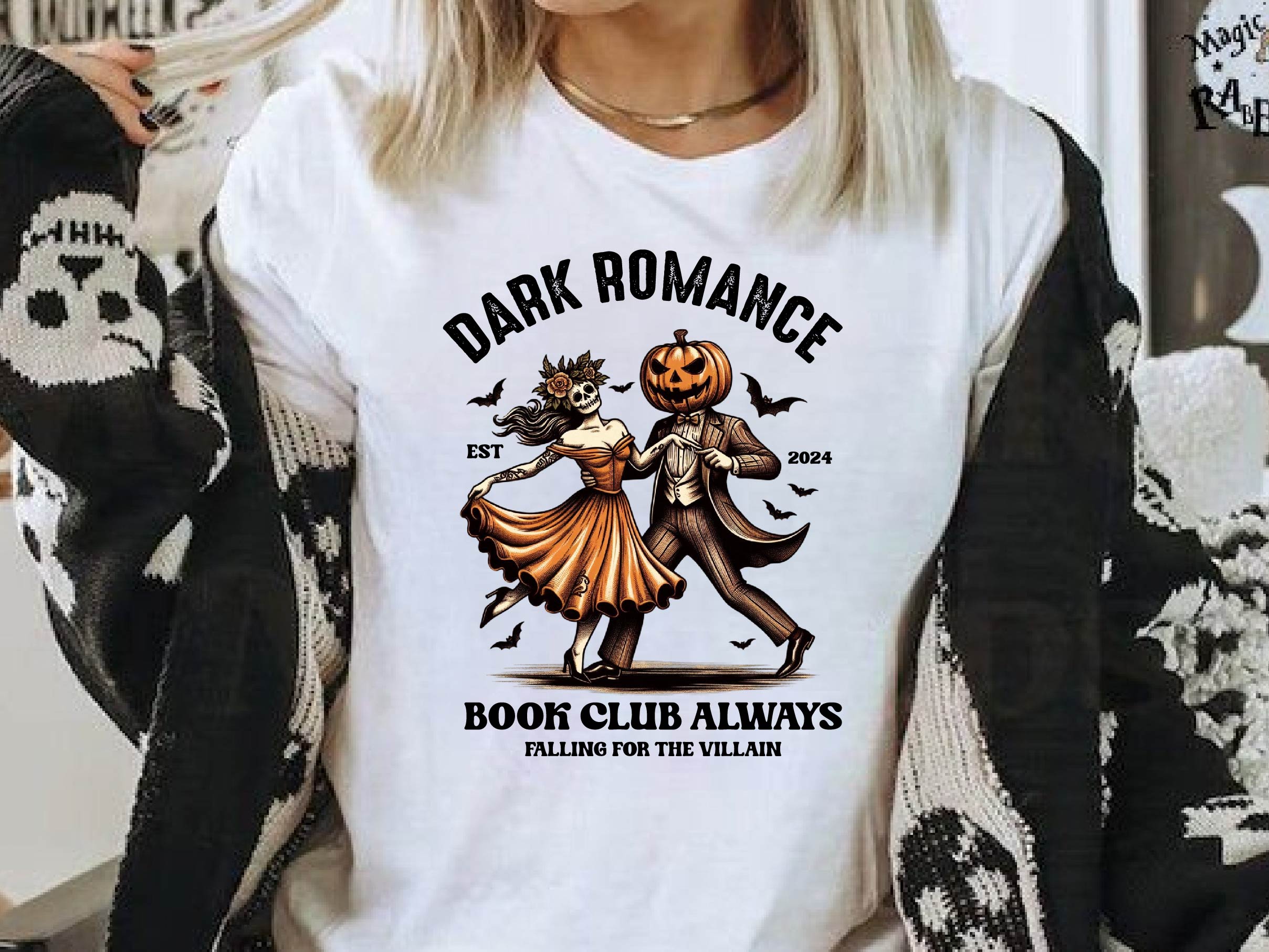 Dark Romance Book Club Vintage Halloween Clipart Bundle