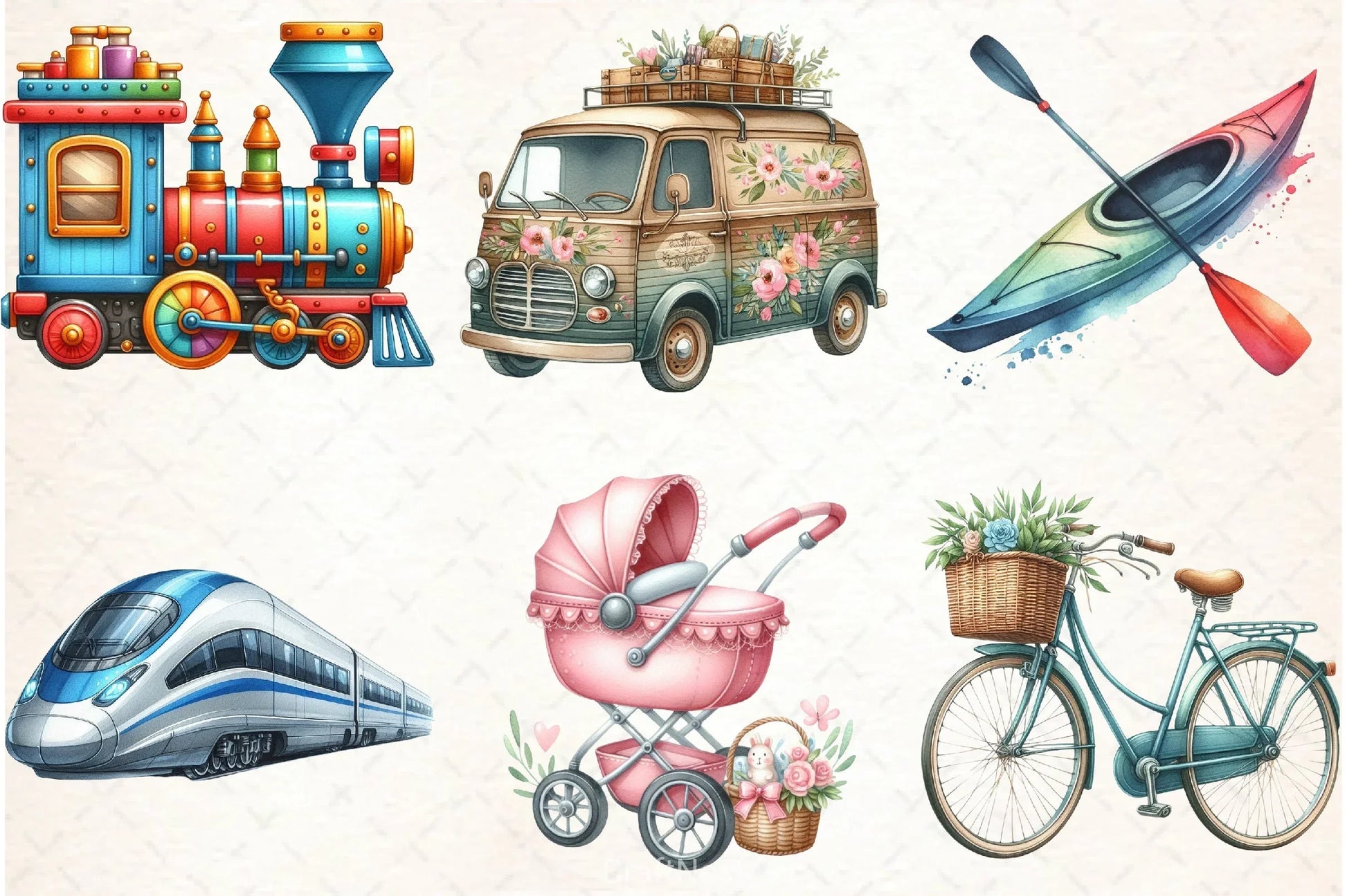 Transportation Clipart Bundle - CraftNest - Digital Crafting and Art