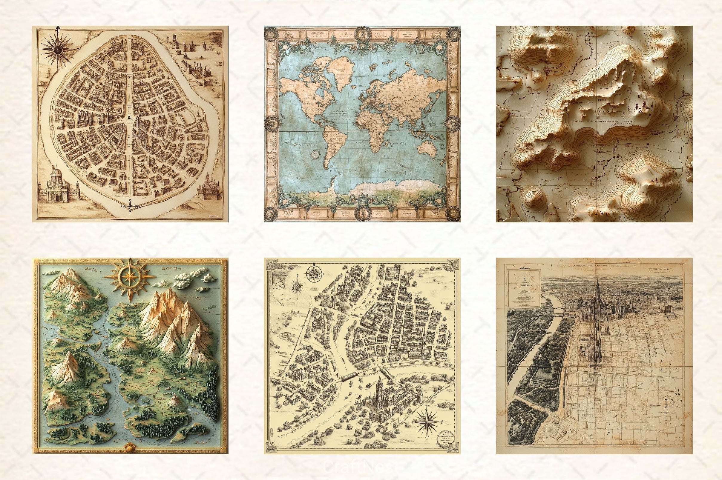 Antique Maps Digital Paper 2