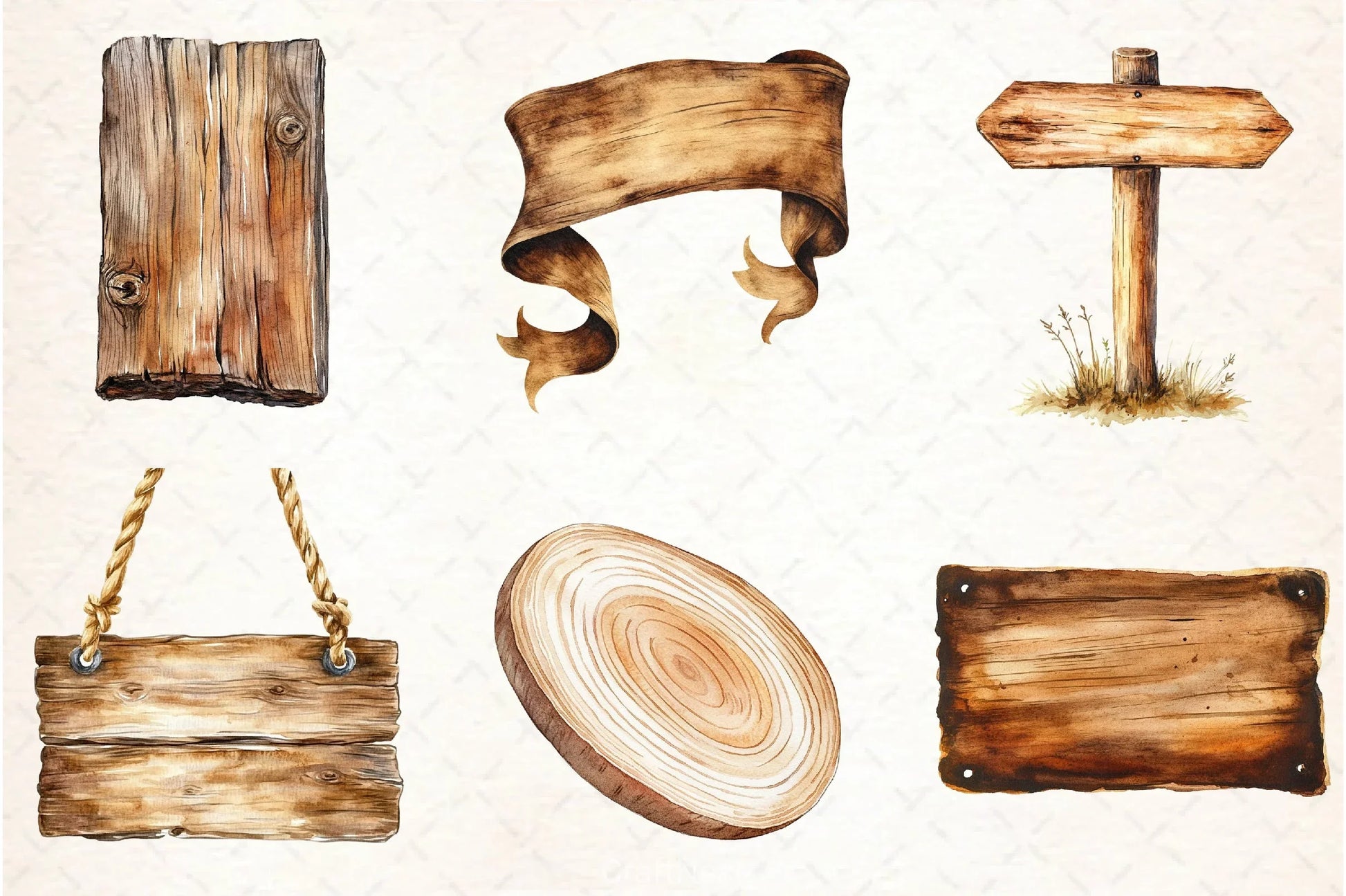 Wood Sign Clipart Bundle - CraftNest - Digital Crafting and Art
