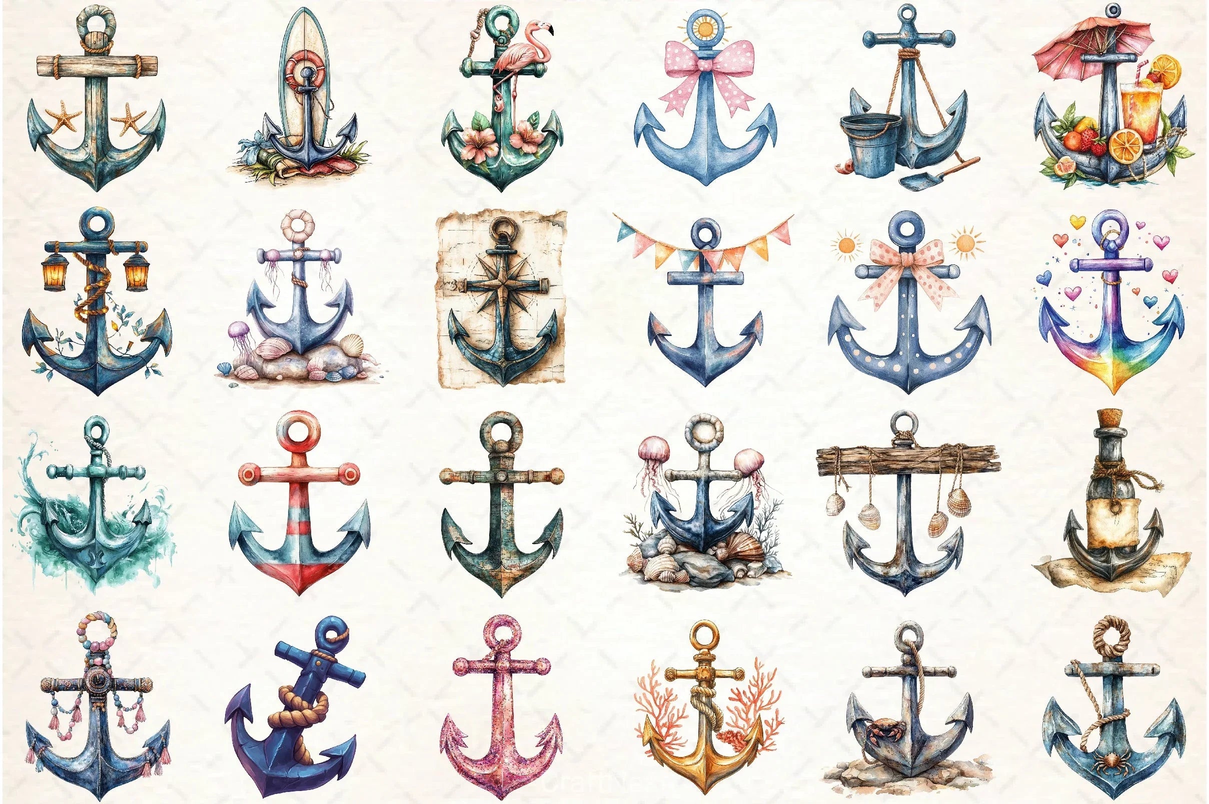 Summer Anchor Clipart Bundle 2 - CraftNest - Digital Crafting and Art