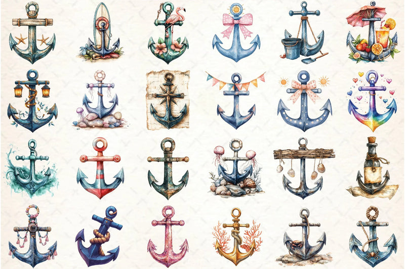 Summer Anchor Clipart Bundle 2 - CraftNest - Digital Crafting and Art