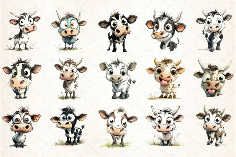 Funny Cow Clipart Bundle 3 - CraftNest - Digital Crafting and Art