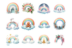 Christmas Pastel Rainbow Clipart Bundle - CraftNest - Digital Crafting and Art