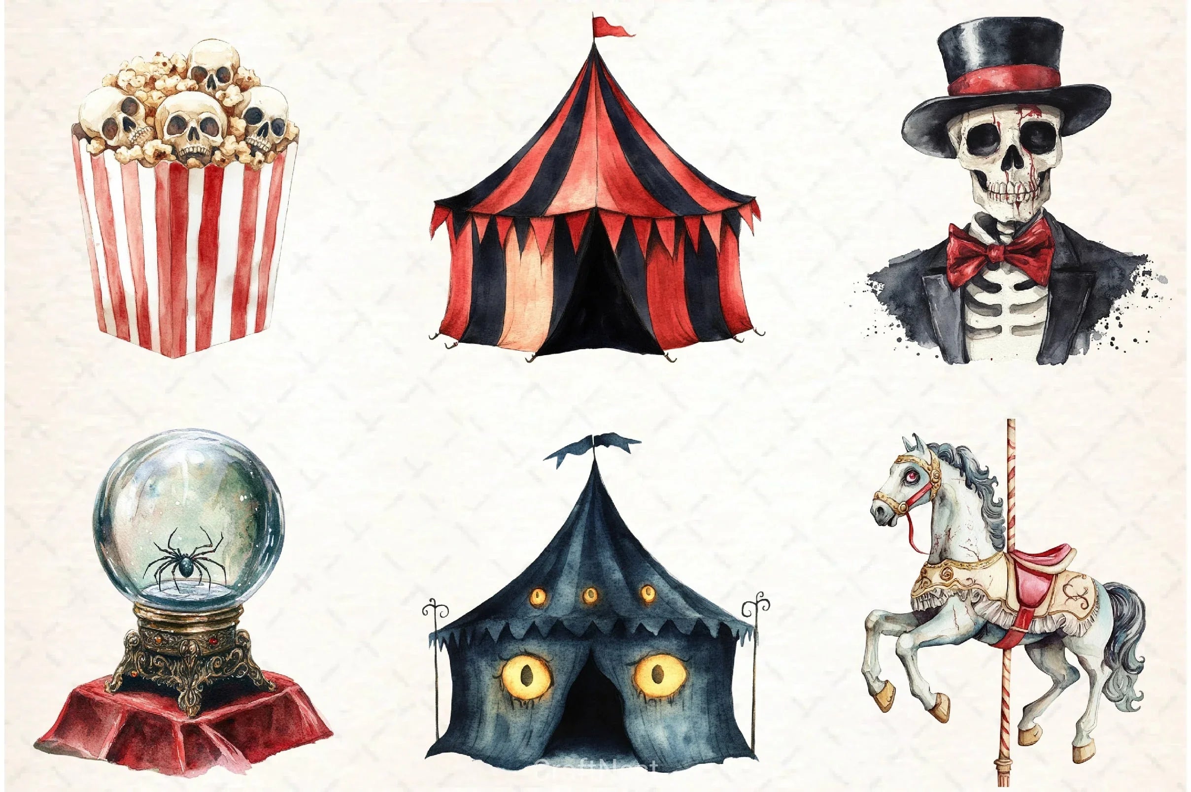 Spooky Circus Clipart Bundle - CraftNest - Digital Crafting and Art