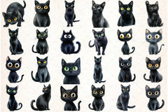 Black Cat Clipart Bundle - CraftNest - Digital Crafting and Art