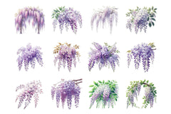 Wisteria Floral Garden Clipart Bundle - CraftNest - Digital Crafting and Art