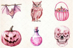 Pink Halloween Clipart Bundle - CraftNest - Digital Crafting and Art