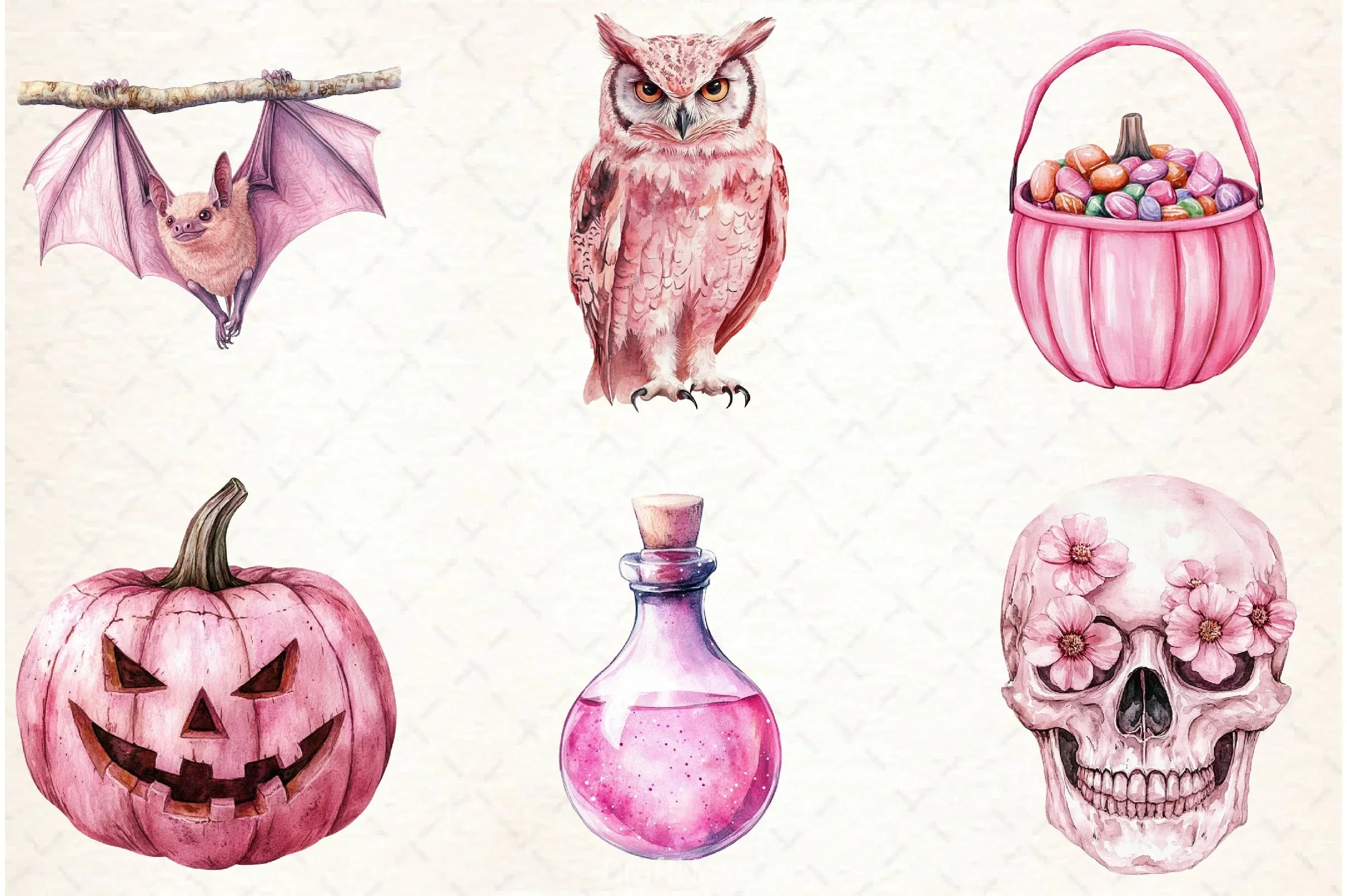 Pink Halloween Clipart Bundle - CraftNest - Digital Crafting and Art