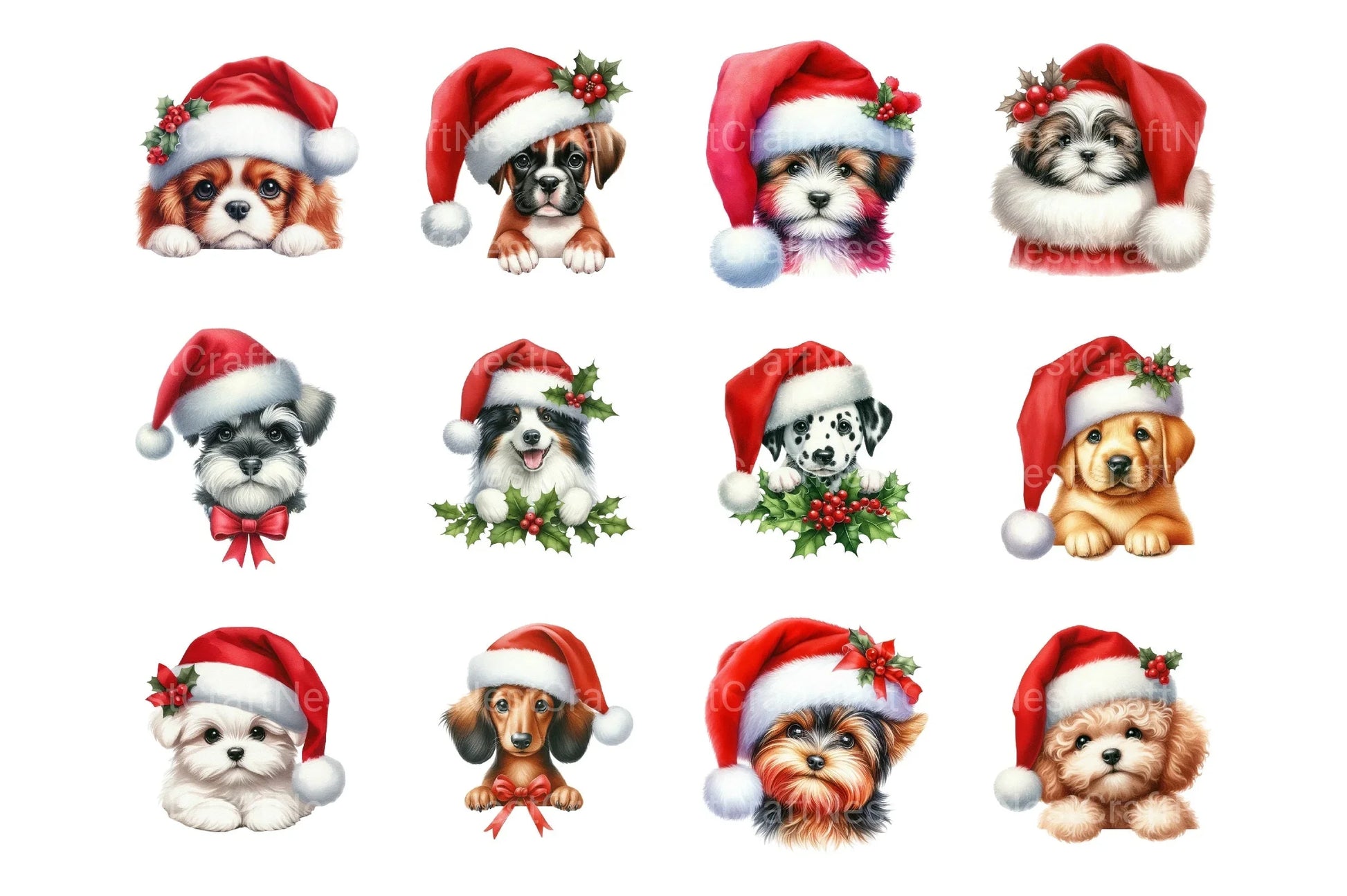 Playful Peeking Dog Breeds Clipart Bundle - CraftNest - Digital Crafting and Art