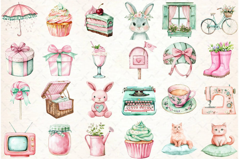 Pastel Garden Clipart Bundle - CraftNest - Digital Crafting and Art
