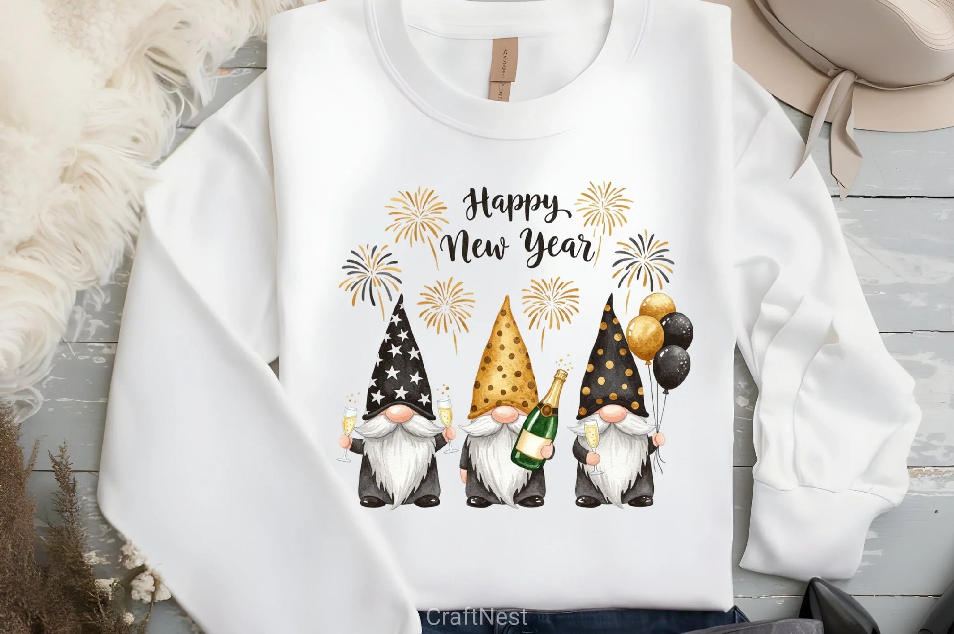 New Year Gnomes Clipart Bundle - CraftNest - Digital Crafting and Art