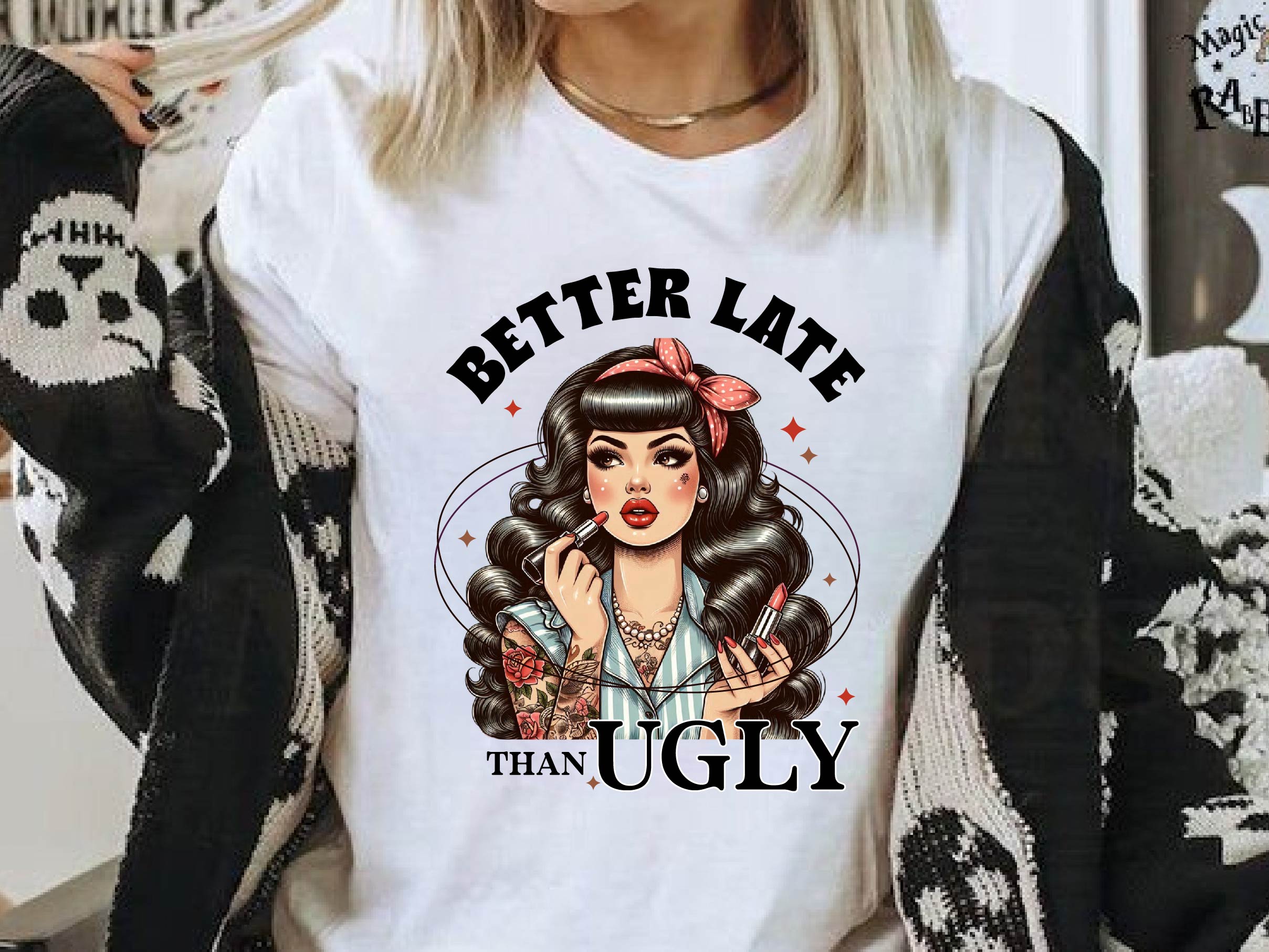 Coquette Girl Better Late Than Ugly Clipart Bundle