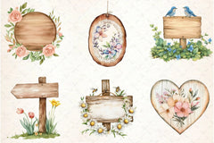 Spring Sign Board Clipart Bundle - CraftNest - Digital Crafting and Art