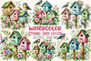 Spring Birdhouse Clipart Bundle