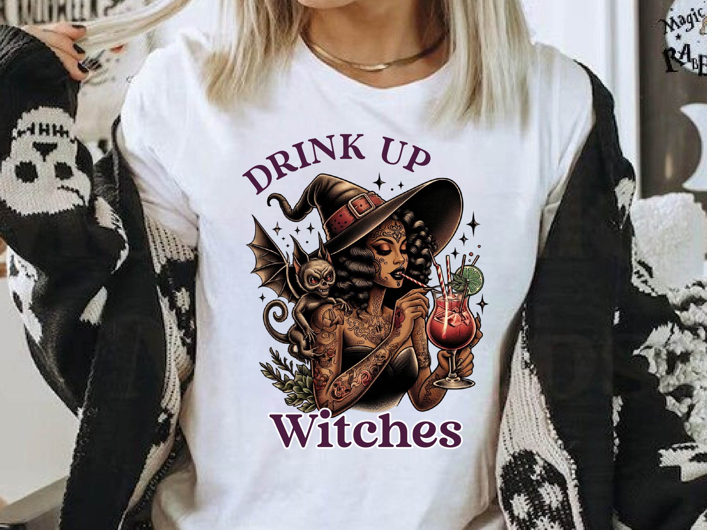 Drink Up Witches Funny Halloween Clipart Bundle