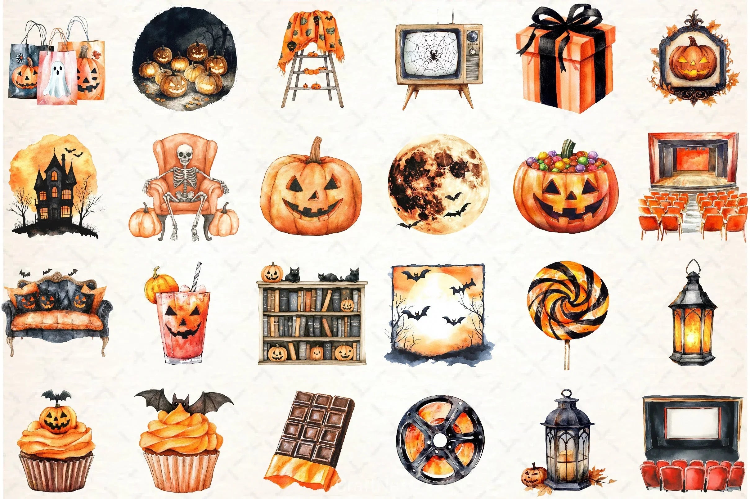 Halloween Movie Night Clipart Bundle - CraftNest - Digital Crafting and Art