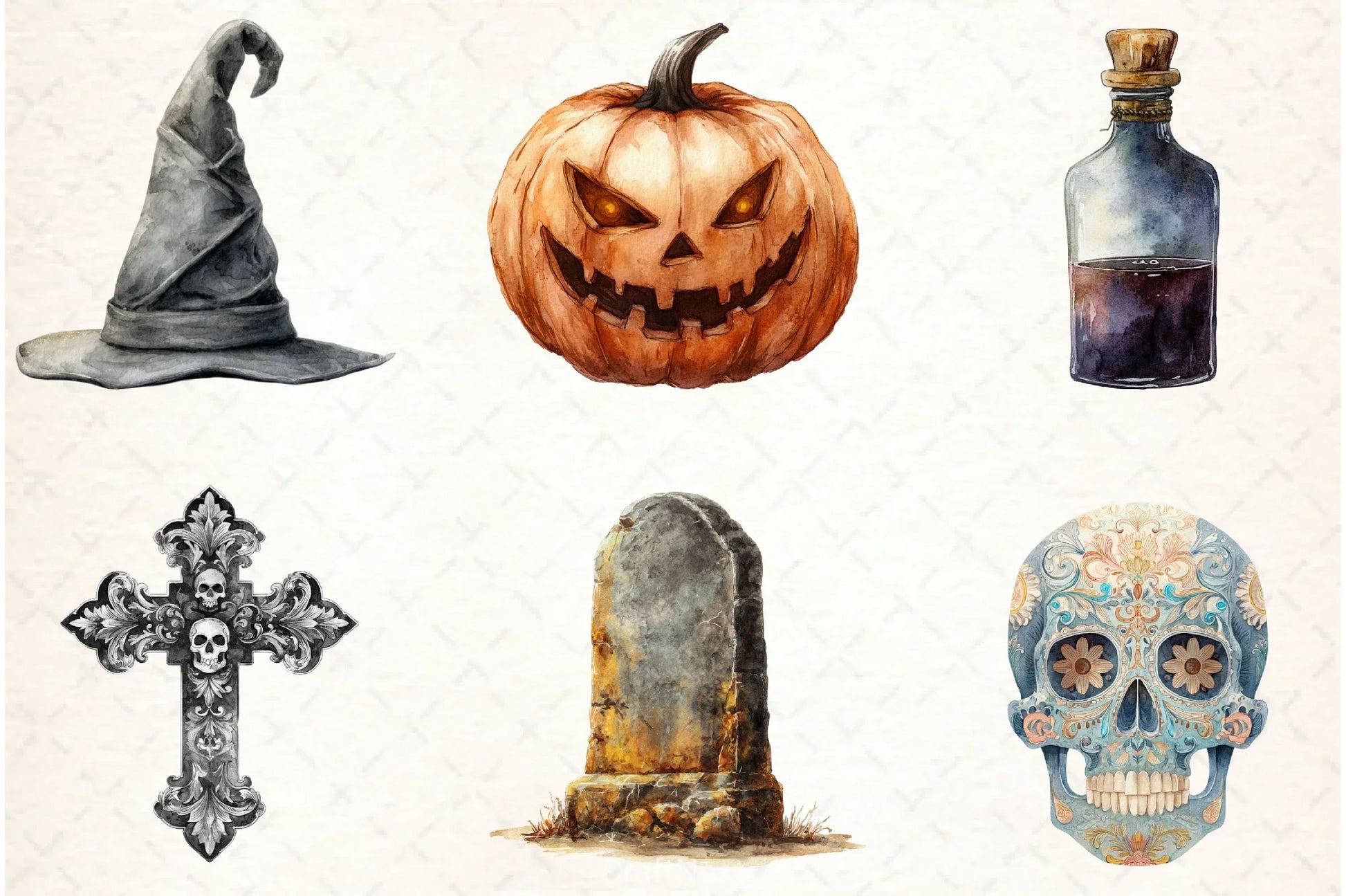 Vintage Gothic Halloween Clipart Bundle - CraftNest - Digital Crafting and Art