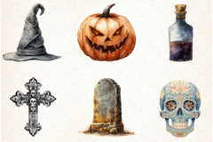 Vintage Gothic Halloween Clipart Bundle - CraftNest - Digital Crafting and Art