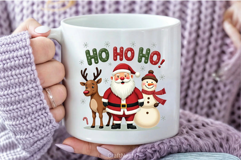 Funny Christmas Santa Reindeer Clipart Bundle - CraftNest - Digital Crafting and Art
