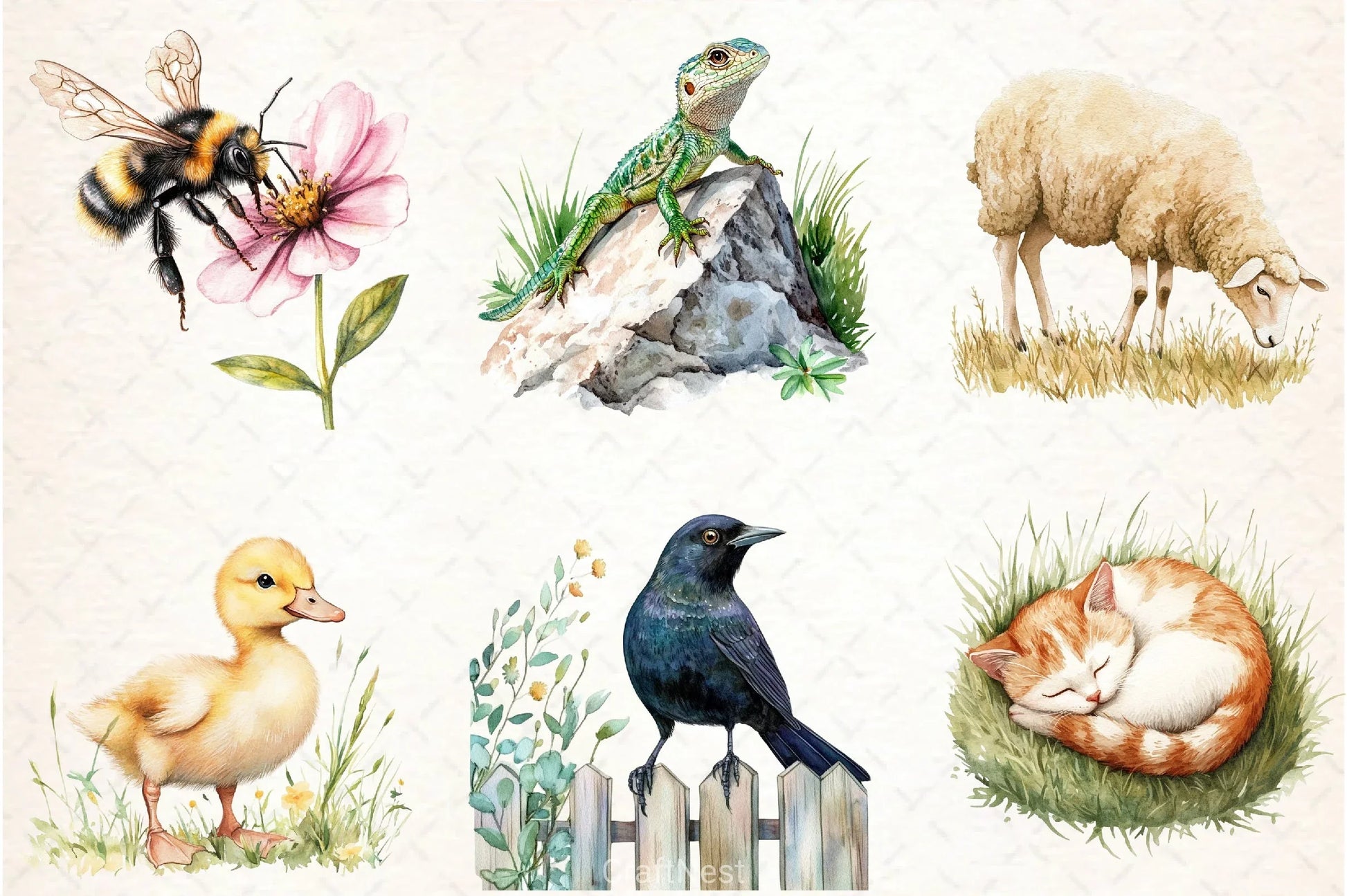 Garden Animals Clipart Bundle - CraftNest - Digital Crafting and Art