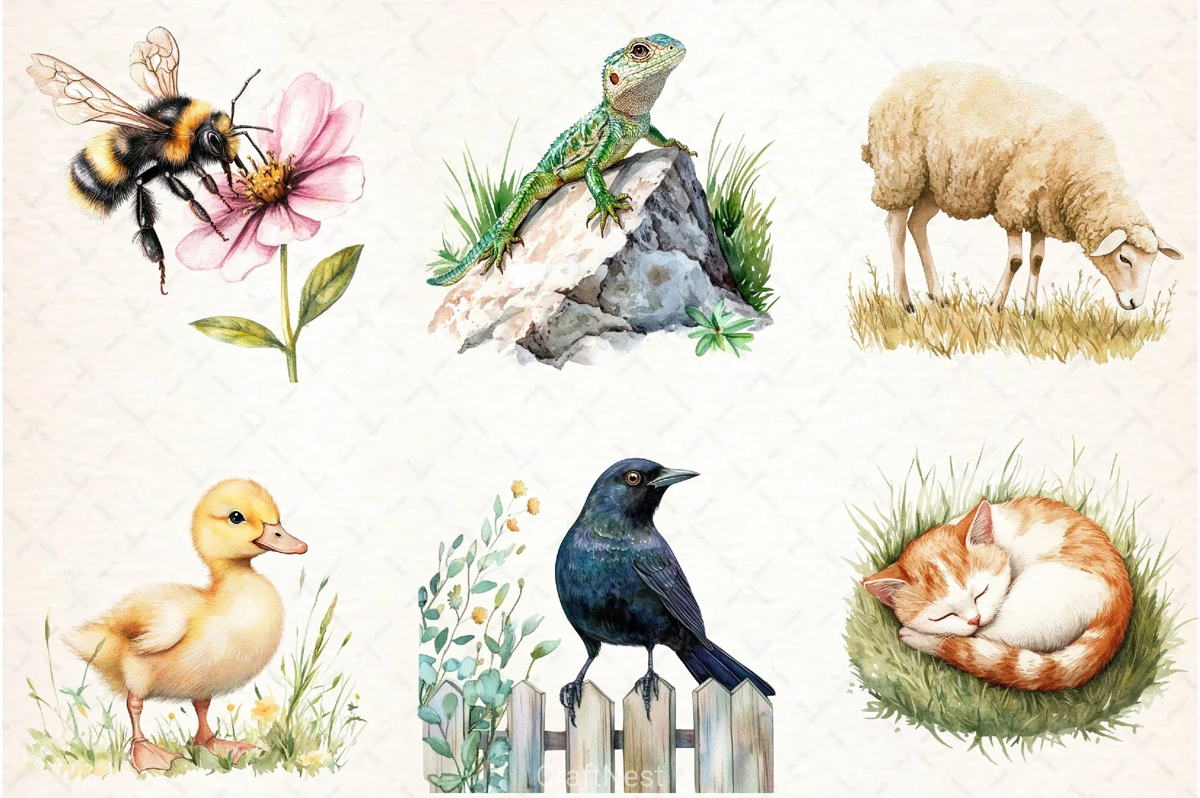 Garden Animals Clipart Bundle - CraftNest - Digital Crafting and Art