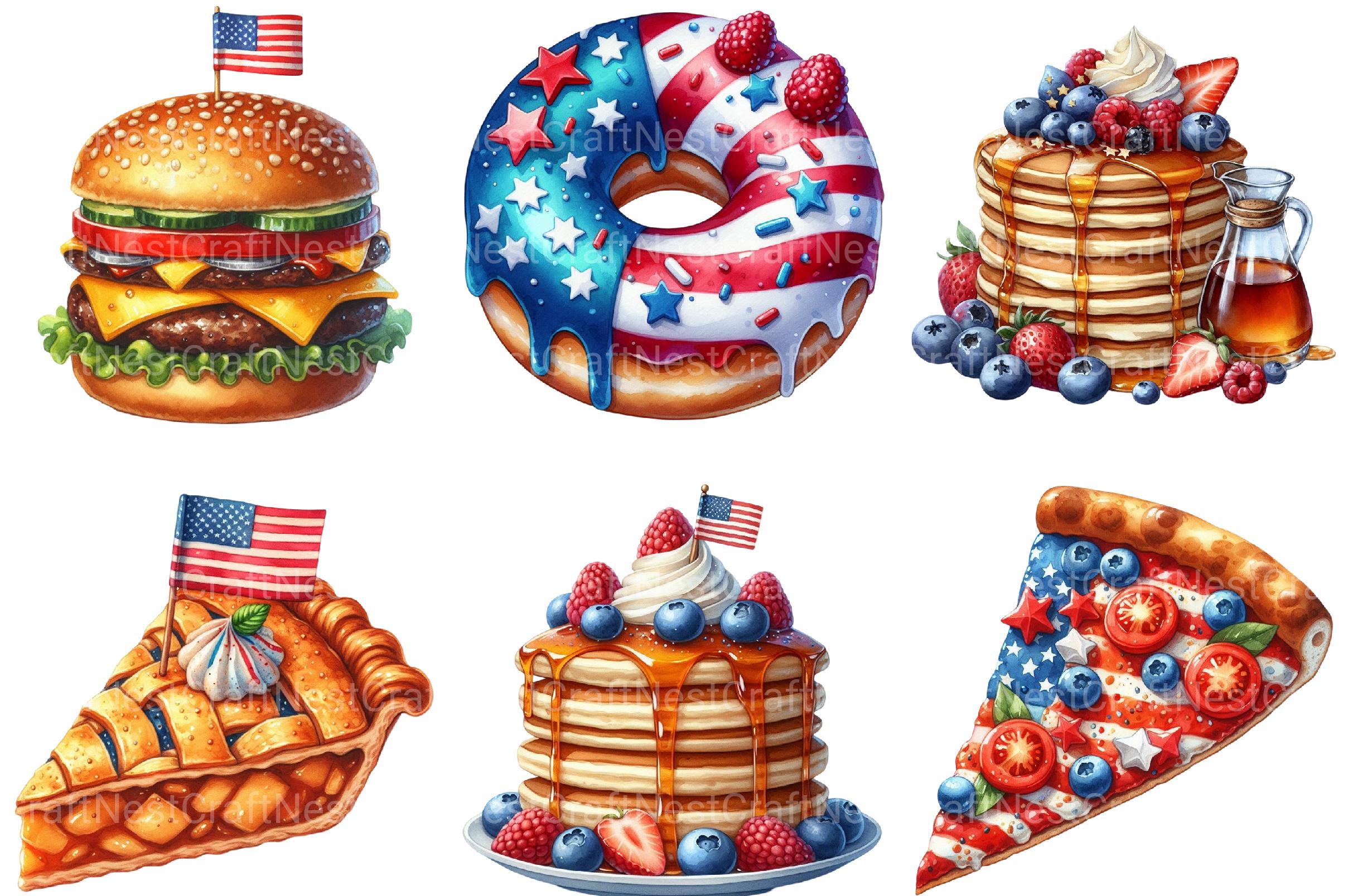 Fast Food for 4th of July Clipart Bundle