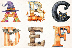 Halloween Alphabet Clipart Bundle 2 - CraftNest - Digital Crafting and Art