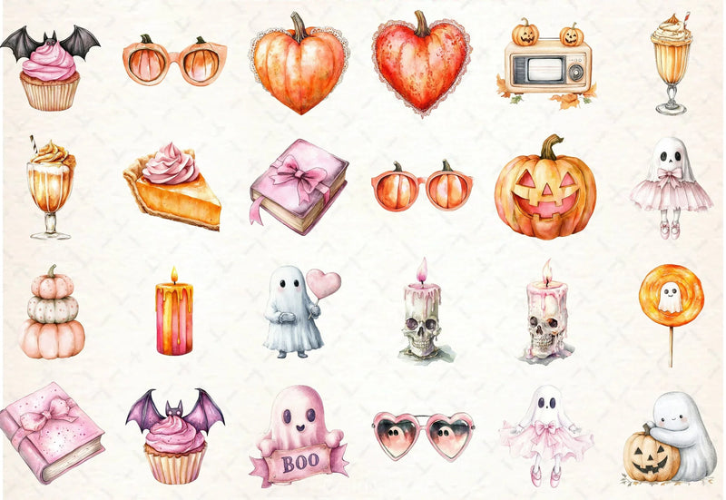 Retro Fall Halloween Clipart Bundle 2 - CraftNest - Digital Crafting and Art