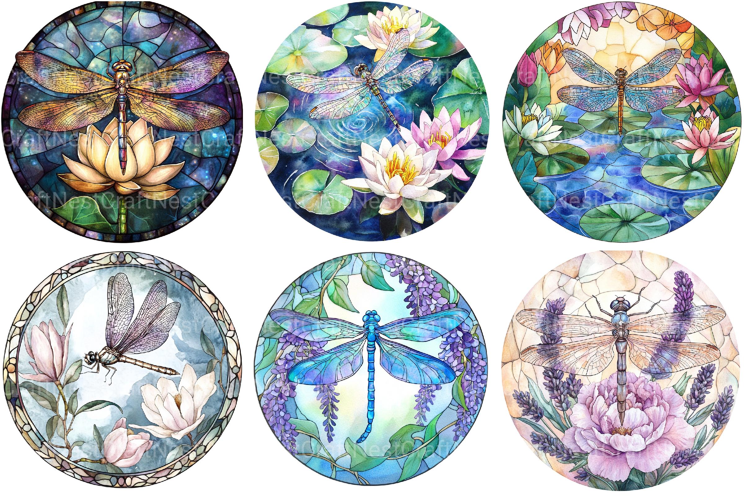 Dragonfly Stained Glass Clipart