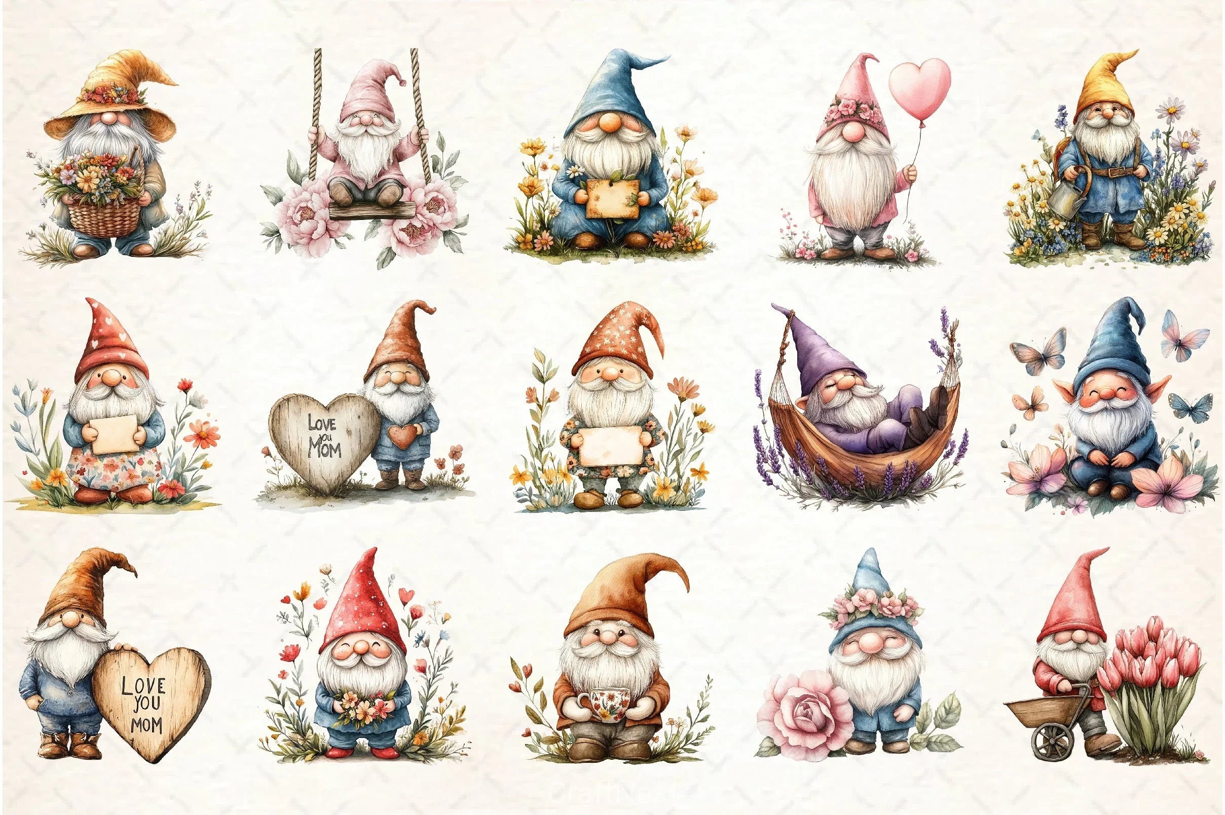 Mother's Day Gnome Clipart Bundle 2 - CraftNest - Digital Crafting and Art