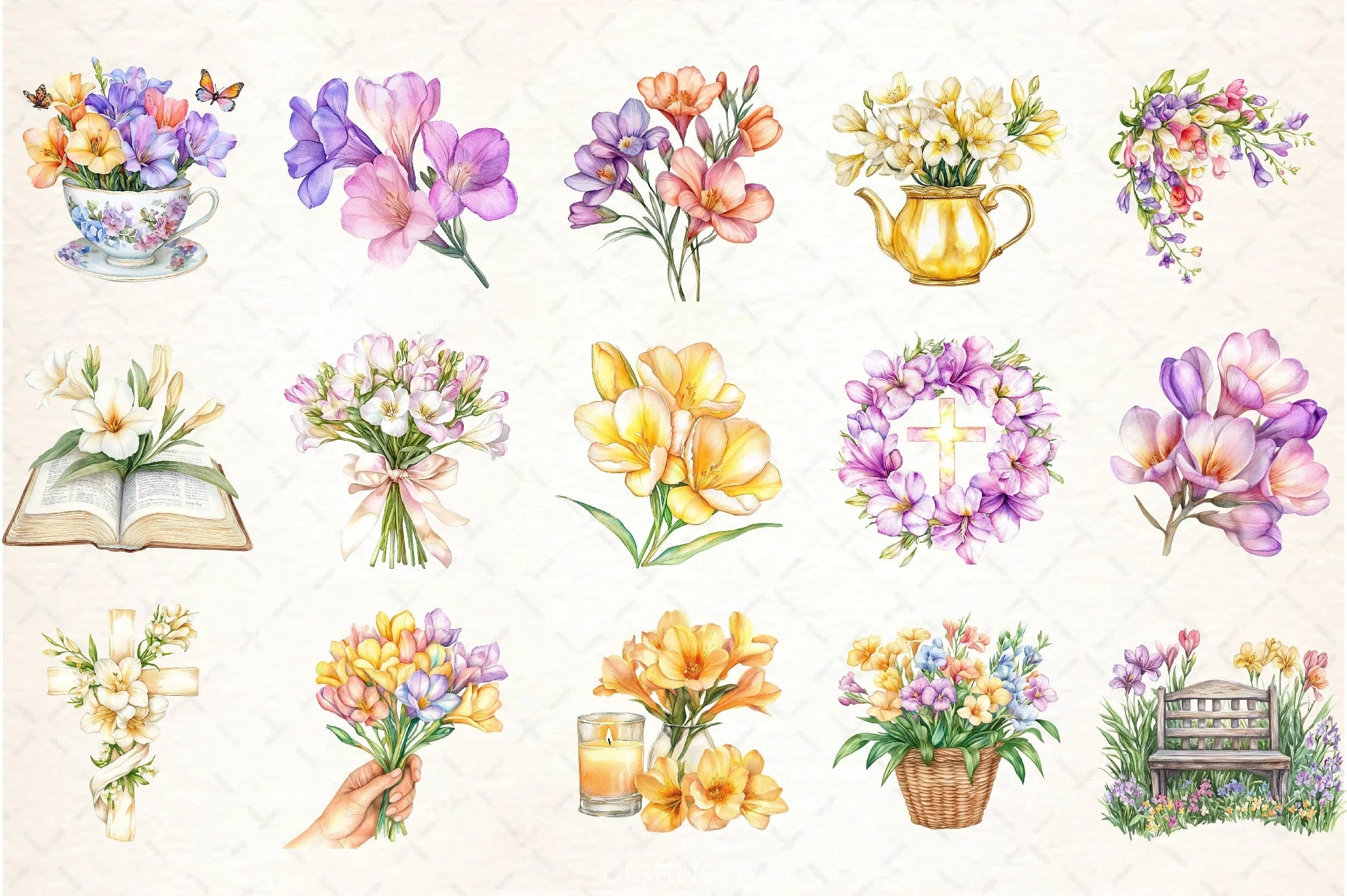 Freesia Mother's Day Clipart Bundle - CraftNest - Digital Crafting and Art