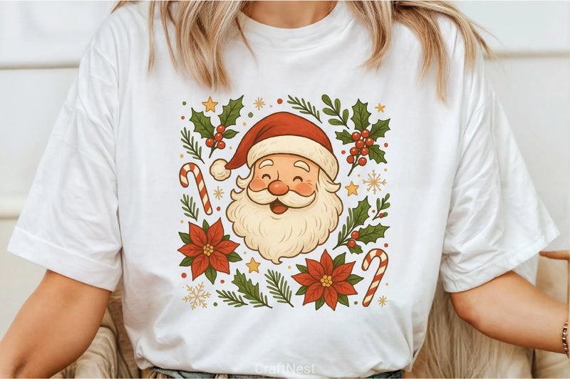 Vintage Santa Face Clipart Bundle - CraftNest - Digital Crafting and Art