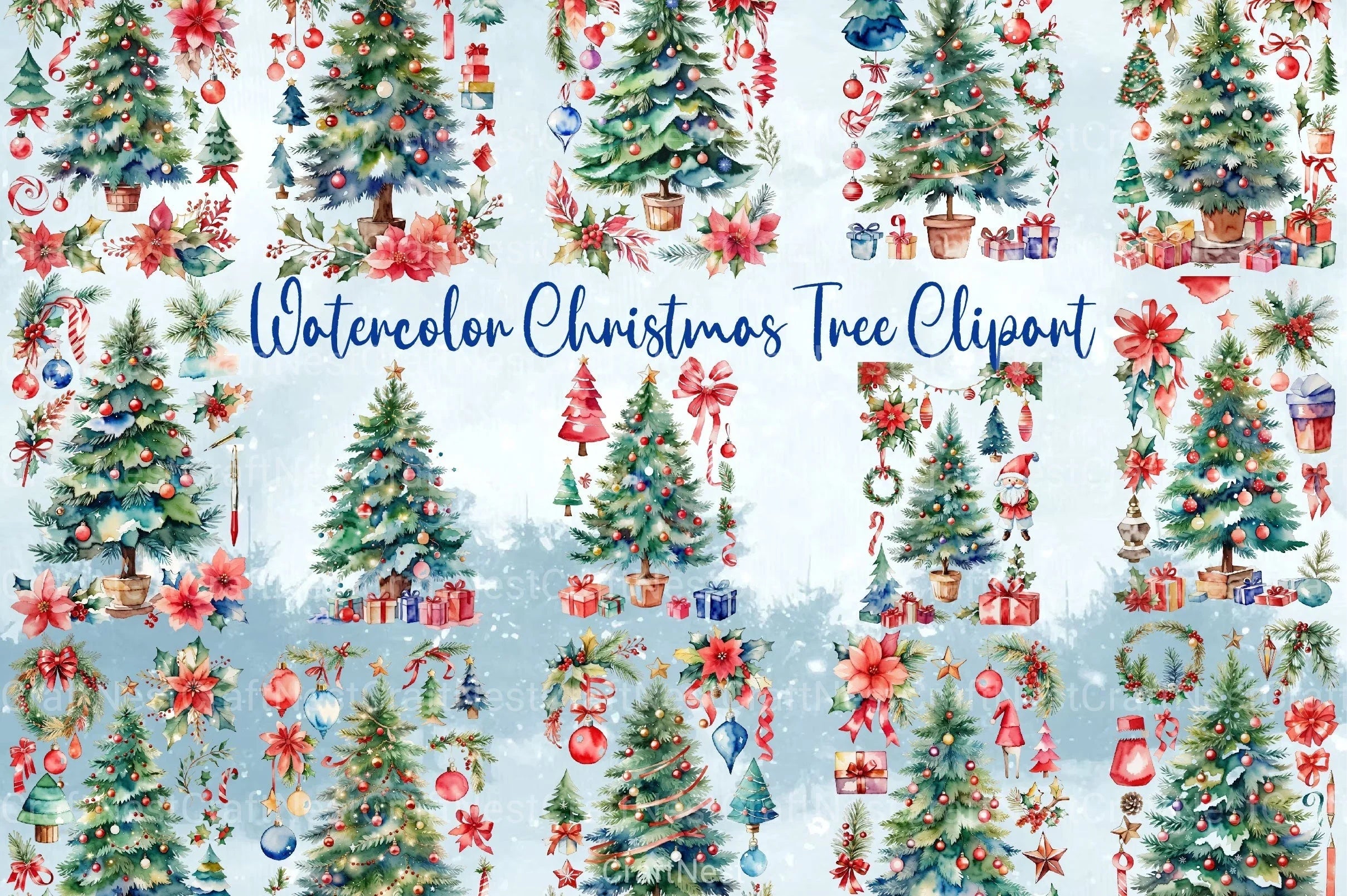 Christmas Tree Clipart Bundle 20 - CraftNest - Digital Crafting and Art