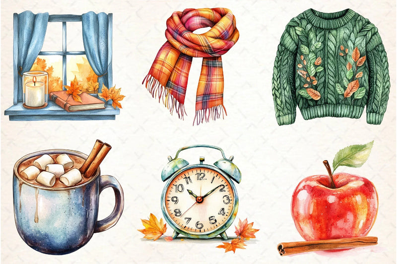 Autumn Chilly Morning Clipart Bundle - CraftNest - Digital Crafting and Art